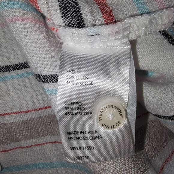 Weatherproof striped button-down Linen Blend Blouse top Size small - Picture 7 of 7